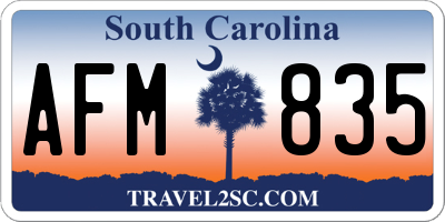 SC license plate AFM835
