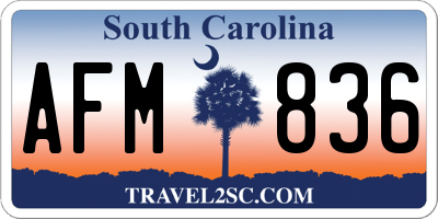 SC license plate AFM836