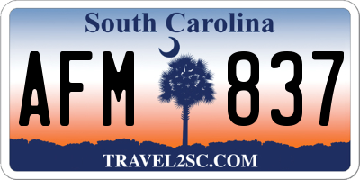 SC license plate AFM837