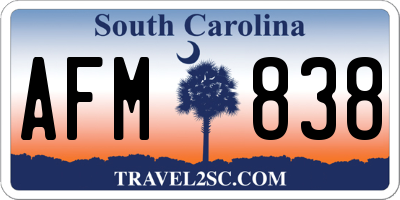 SC license plate AFM838