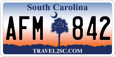 SC license plate AFM842