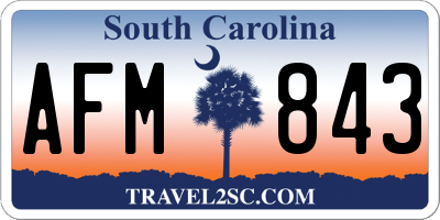 SC license plate AFM843