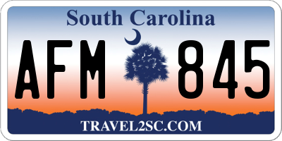 SC license plate AFM845