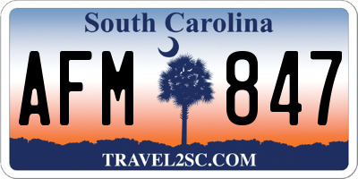 SC license plate AFM847