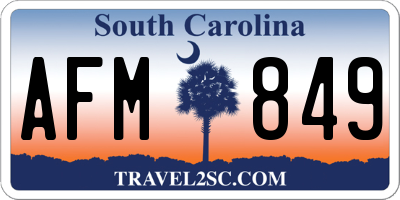 SC license plate AFM849