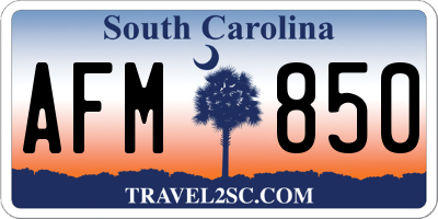 SC license plate AFM850