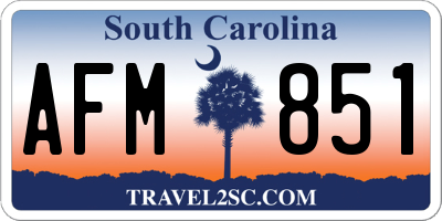 SC license plate AFM851