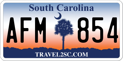 SC license plate AFM854