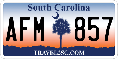 SC license plate AFM857