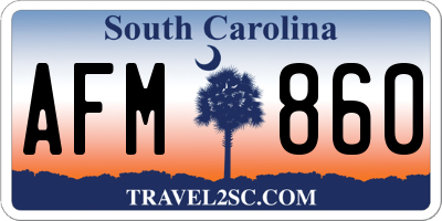 SC license plate AFM860