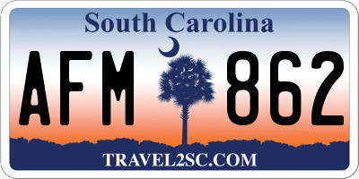 SC license plate AFM862