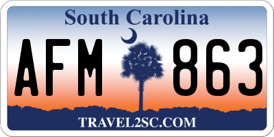 SC license plate AFM863