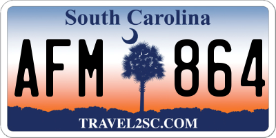 SC license plate AFM864