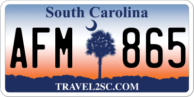 SC license plate AFM865