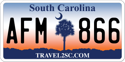 SC license plate AFM866
