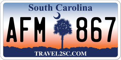 SC license plate AFM867