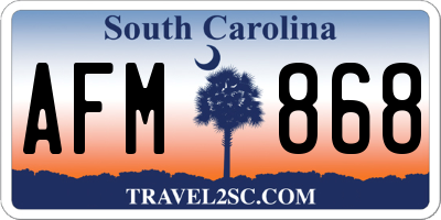 SC license plate AFM868