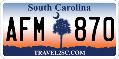 SC license plate AFM870