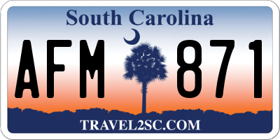 SC license plate AFM871