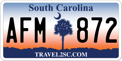SC license plate AFM872