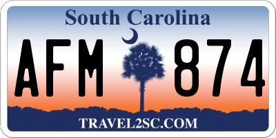 SC license plate AFM874