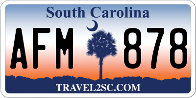 SC license plate AFM878