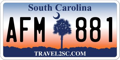 SC license plate AFM881