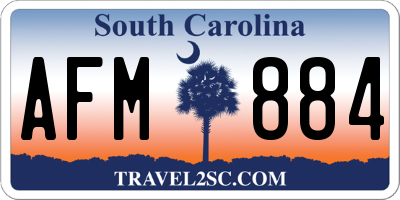 SC license plate AFM884