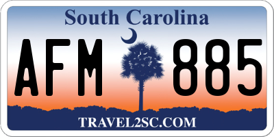 SC license plate AFM885
