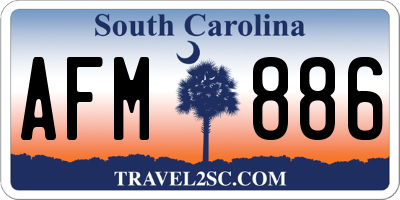 SC license plate AFM886