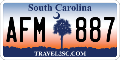 SC license plate AFM887
