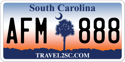 SC license plate AFM888