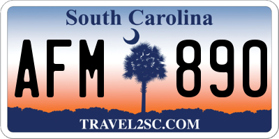 SC license plate AFM890