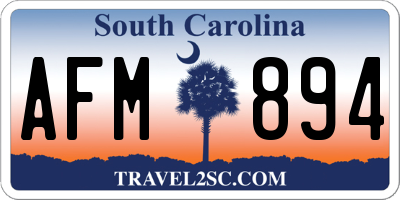 SC license plate AFM894
