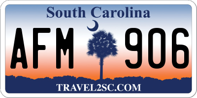 SC license plate AFM906