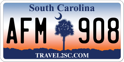 SC license plate AFM908