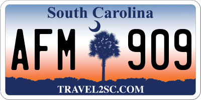 SC license plate AFM909