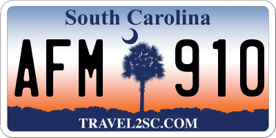 SC license plate AFM910