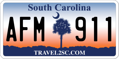 SC license plate AFM911