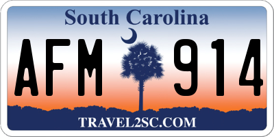 SC license plate AFM914