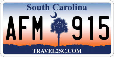 SC license plate AFM915