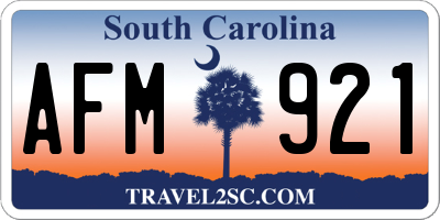 SC license plate AFM921