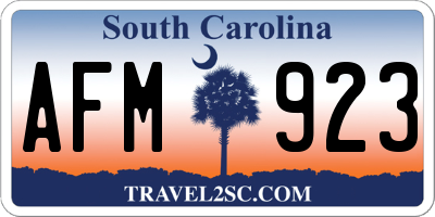 SC license plate AFM923