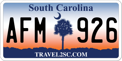 SC license plate AFM926