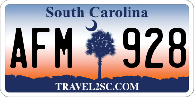 SC license plate AFM928