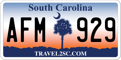 SC license plate AFM929