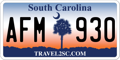 SC license plate AFM930