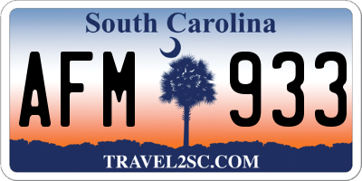 SC license plate AFM933