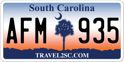 SC license plate AFM935