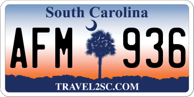 SC license plate AFM936